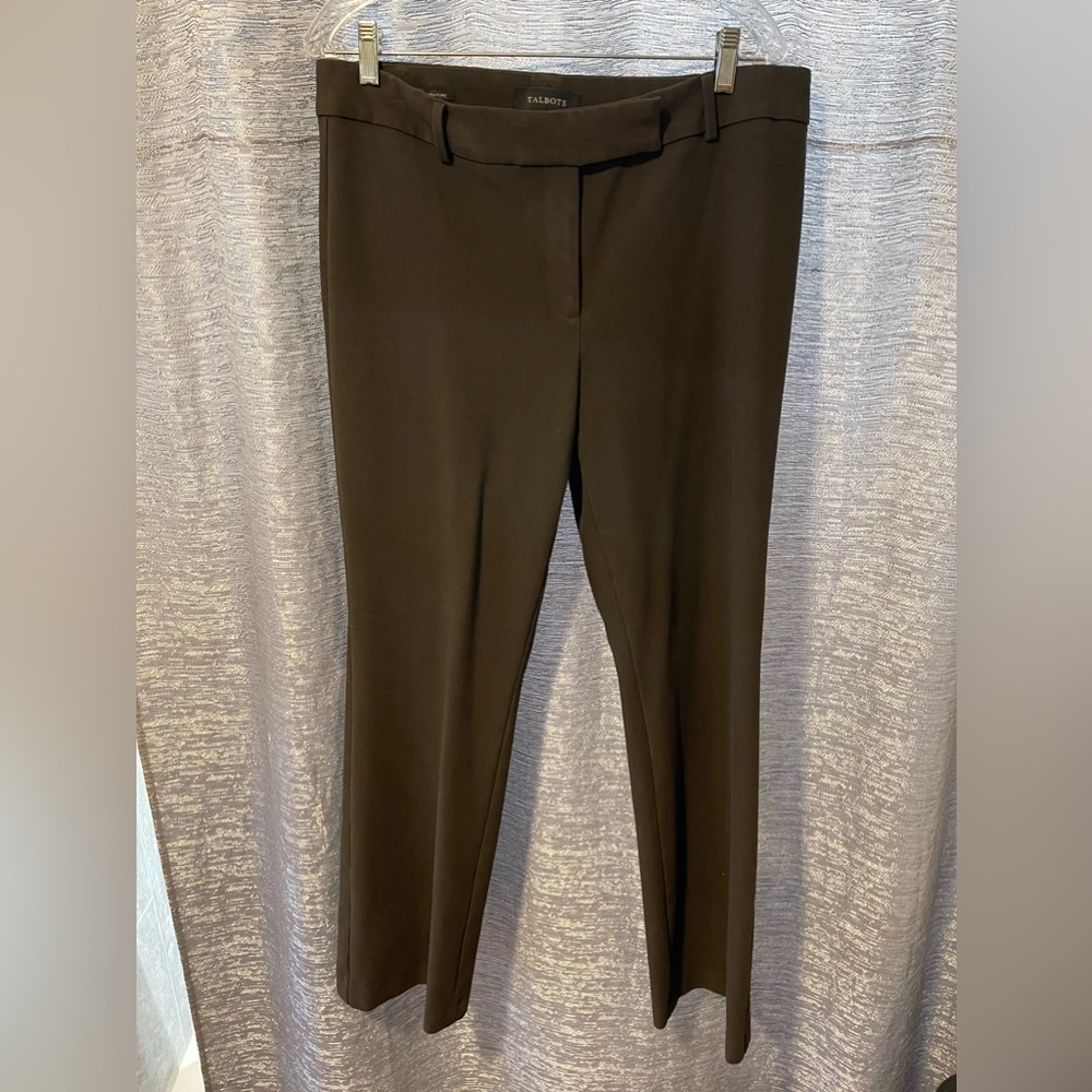 Talbots dark brown wide leg dress trousers - size 12 regular